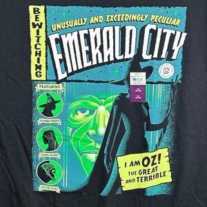 Wicked Emerald City Graphic T-Shirt Men's 2XL Black Tales From Oz Elphaba New